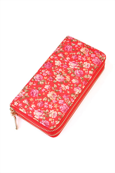 FLORAL DOUBLE ZIPPER WALLET