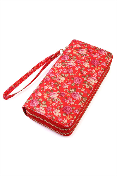 FLORAL DOUBLE ZIPPER WALLET