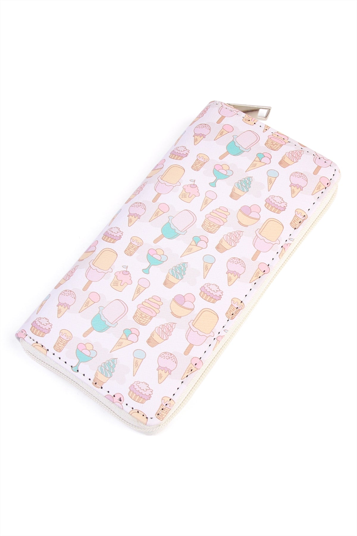 ICE CREAM PRINT SINGLE ZIPPER WALLET