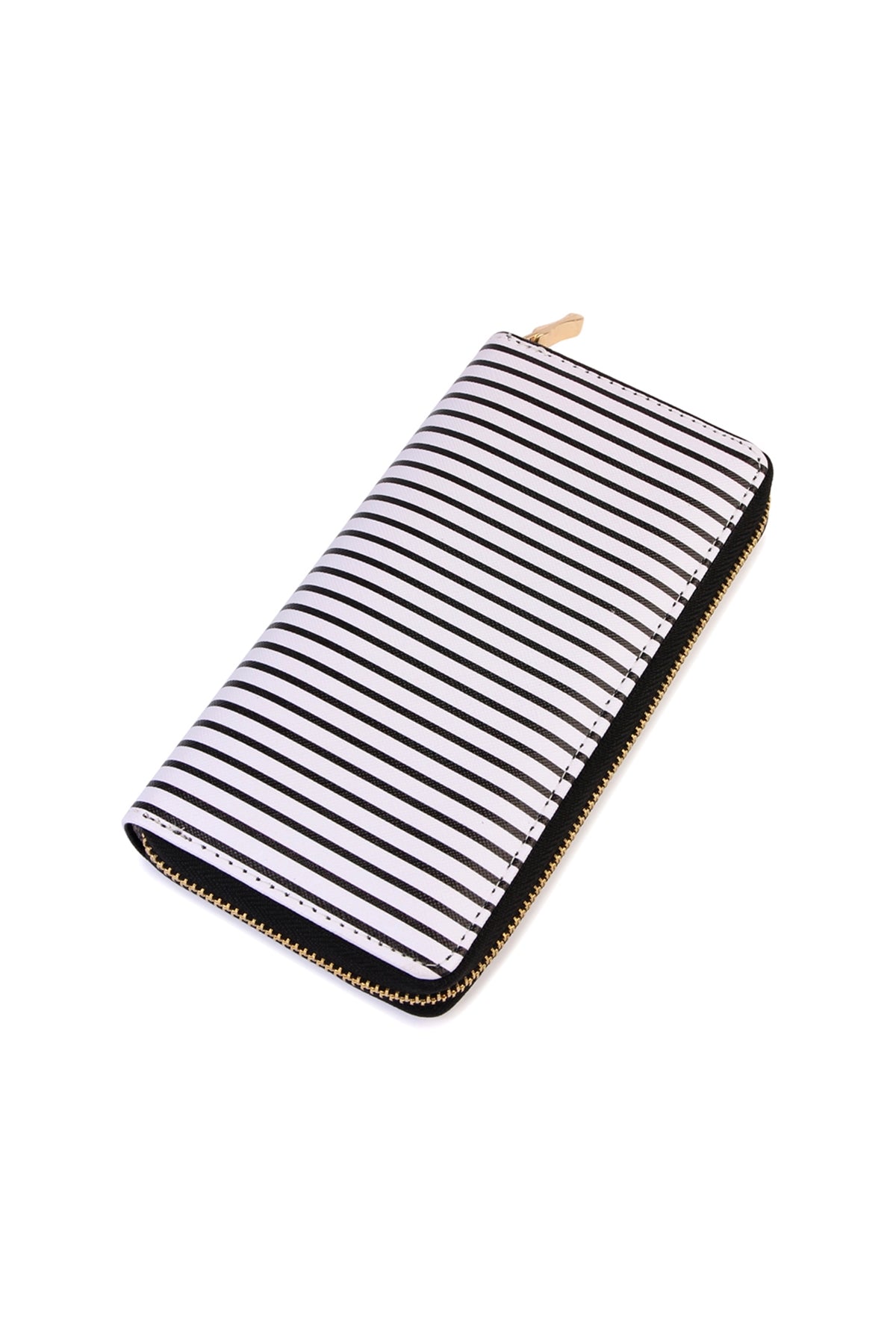 SIMPLE STRIPED ZIPPER WALLET