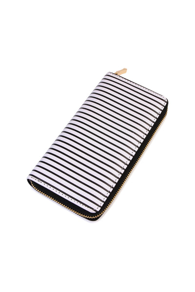 SIMPLE STRIPED ZIPPER WALLET