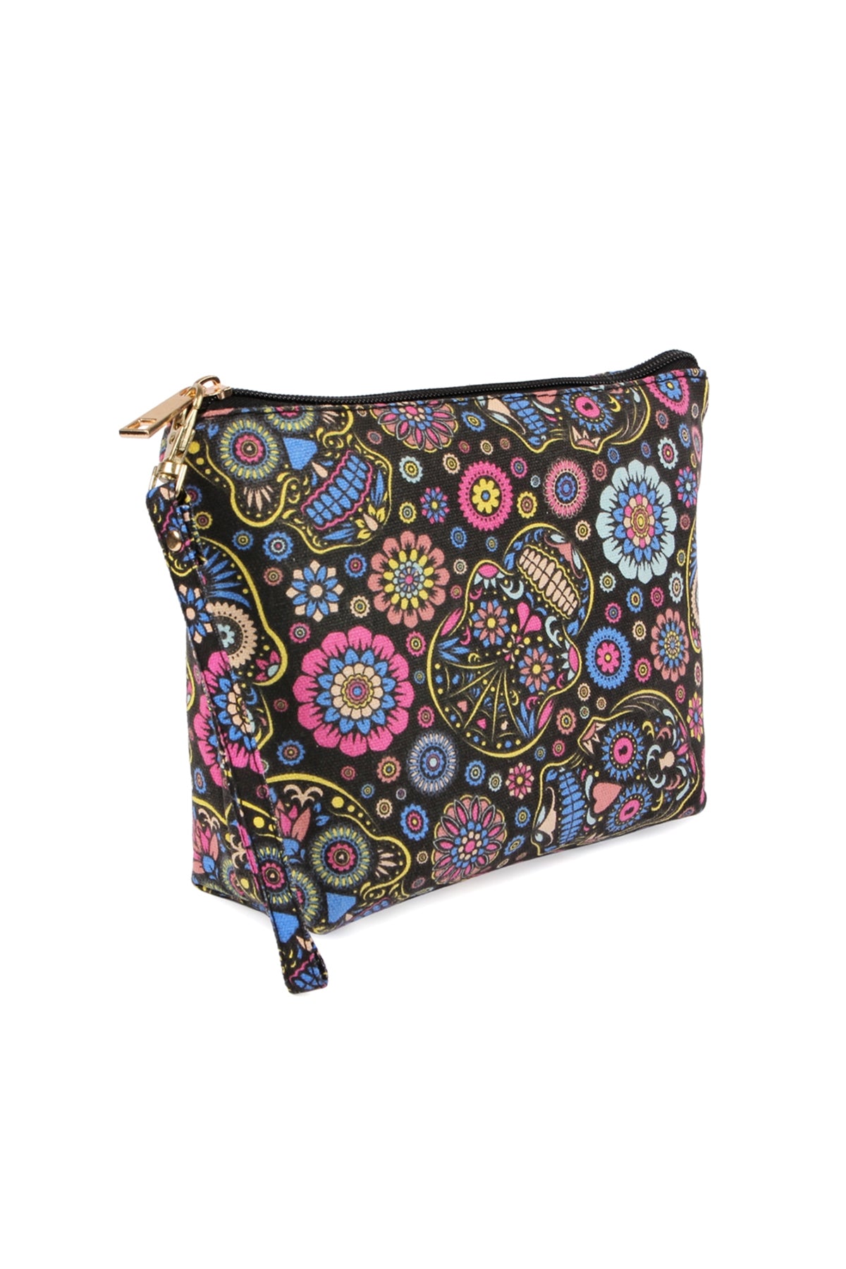 SKULL ART PRINT COSMETIC BAG