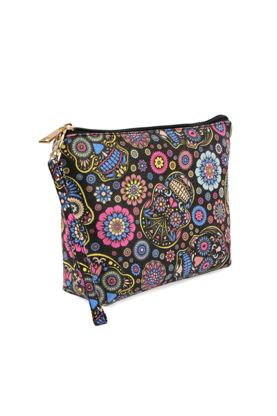 SKULL ART PRINT COSMETIC BAG