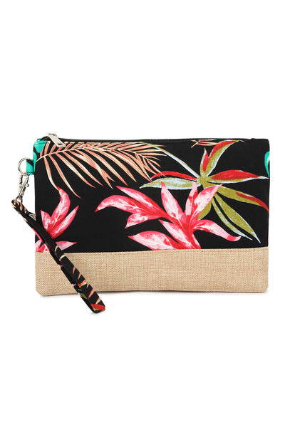 TROPICAL PRINT WRISTLET COSMETIC POUCH