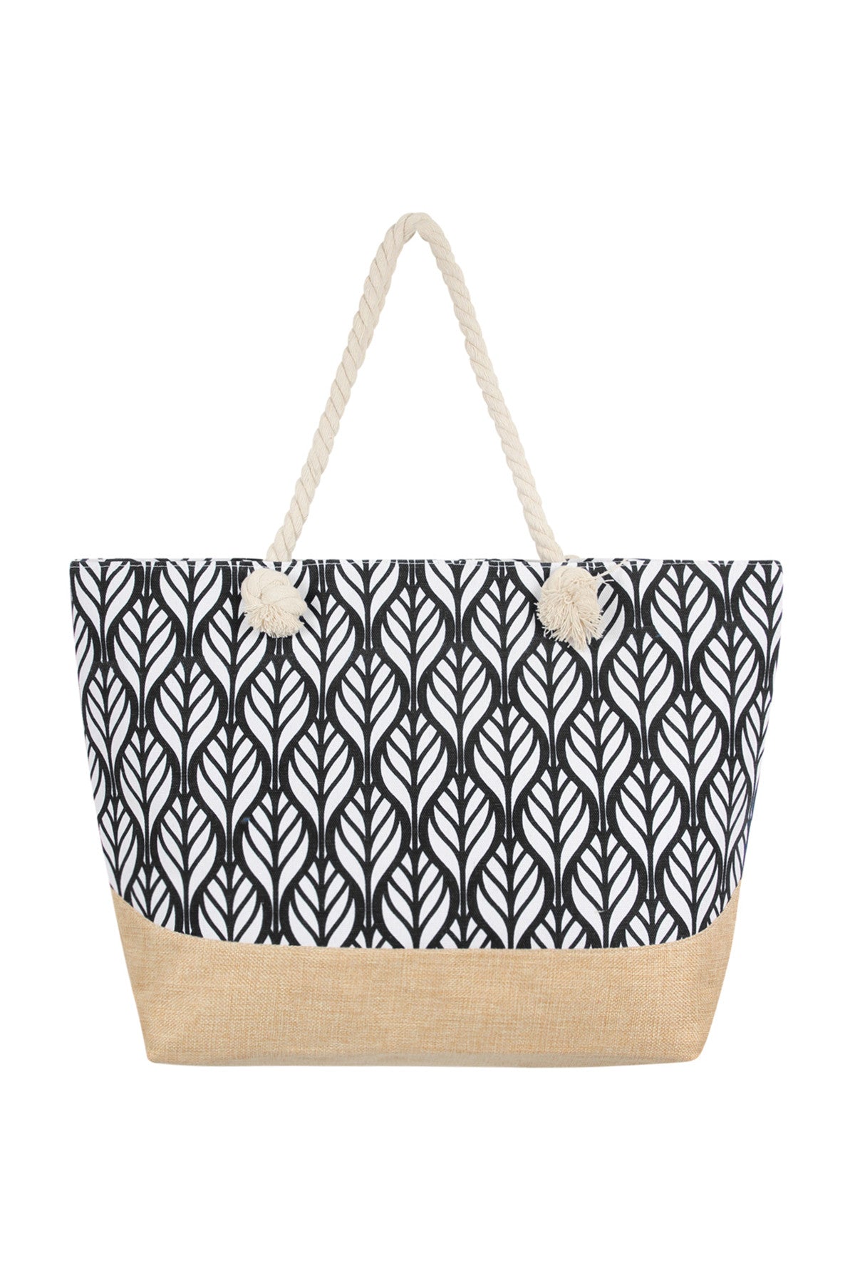 LEAF SYMMETRY PATTERN TOTE BAG