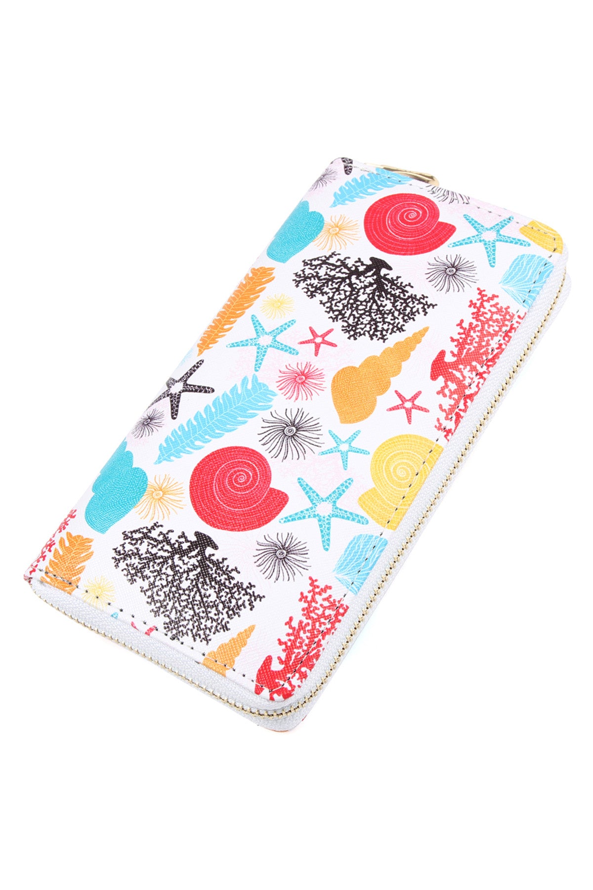 SEA CREATURES PRINTED ZIPPER WALLET