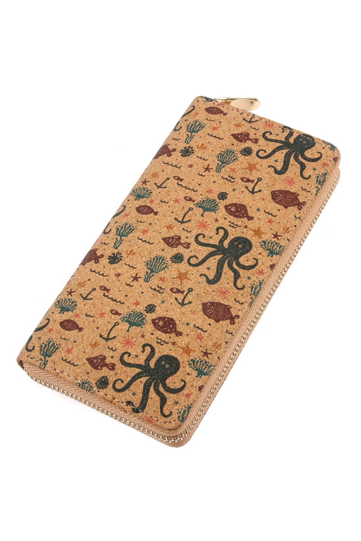 OCTOPUS PRINT ZIPPER WALLET