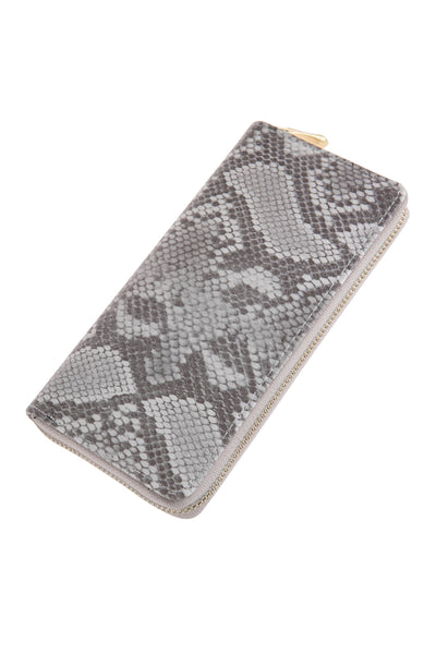 PYTHON SKIN PRINTED SINGLE ZIPPER WALLET