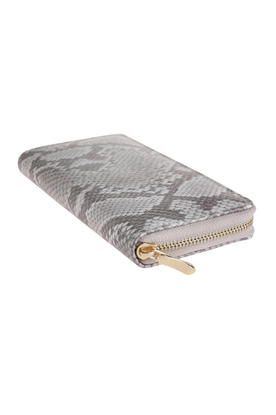 PYTHON SKIN PRINTED SINGLE ZIPPER WALLET