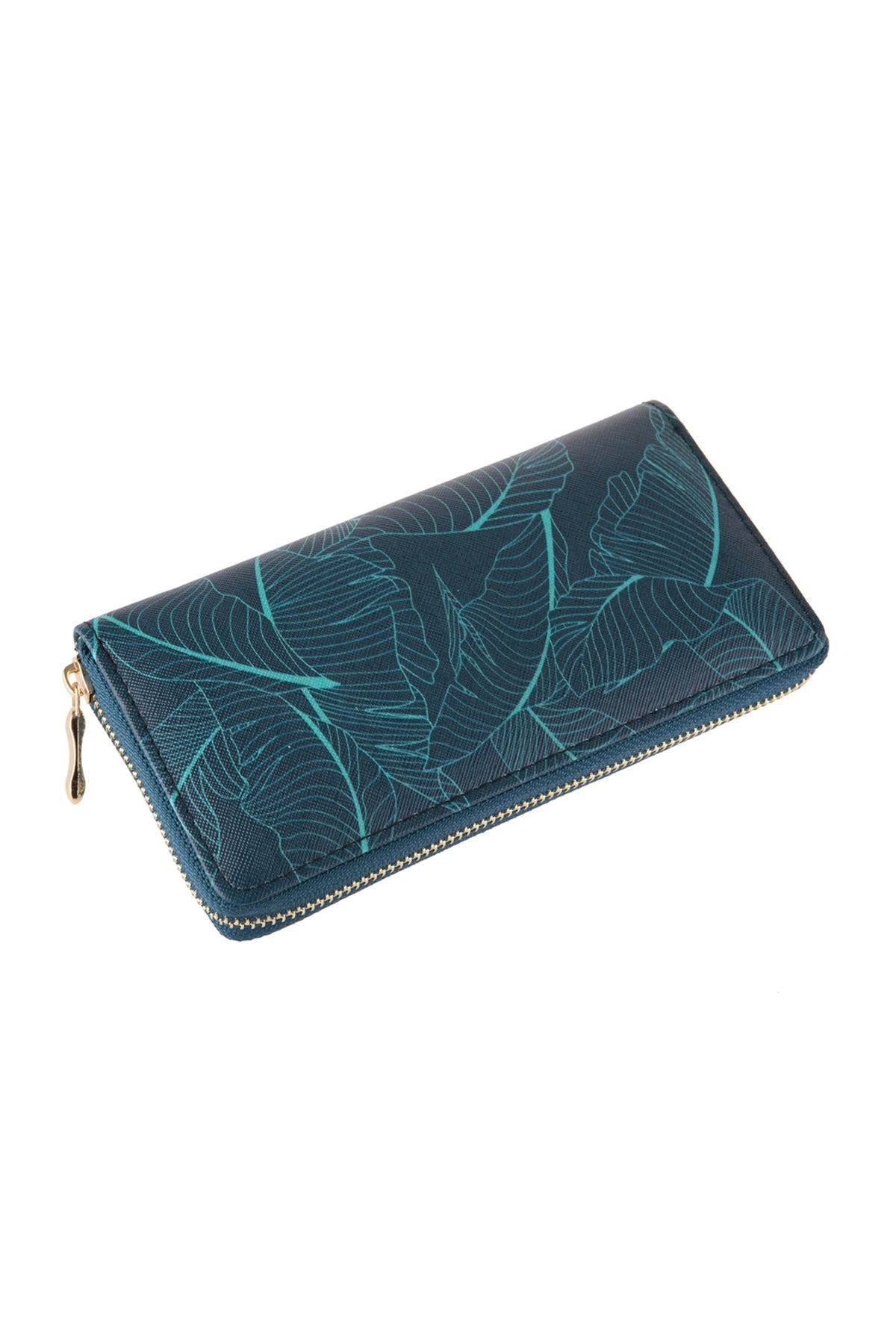 LINE BOTANICAL PRINTED ZIPPER WALLET