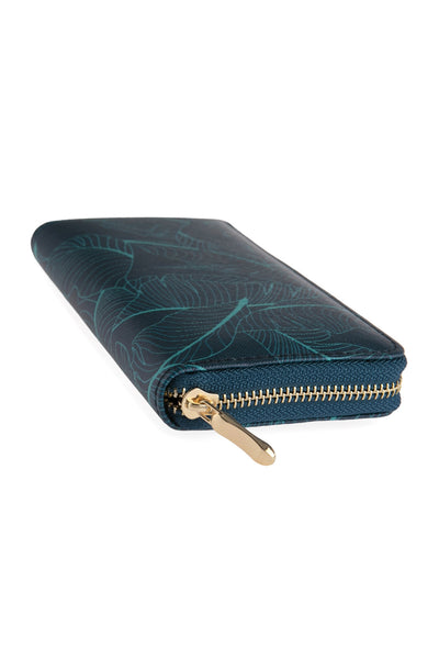 LINE BOTANICAL PRINTED ZIPPER WALLET