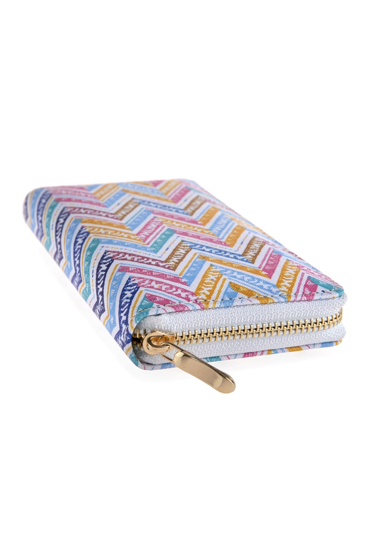CHEVRON PRINTED ZIPPER WALLET