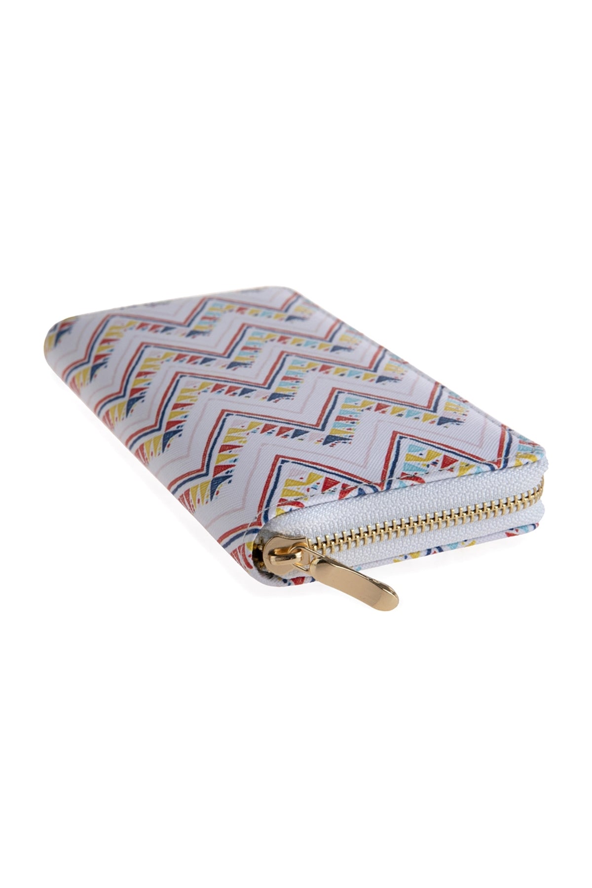 CHEVRON PRINTED ZIPPER WALLET