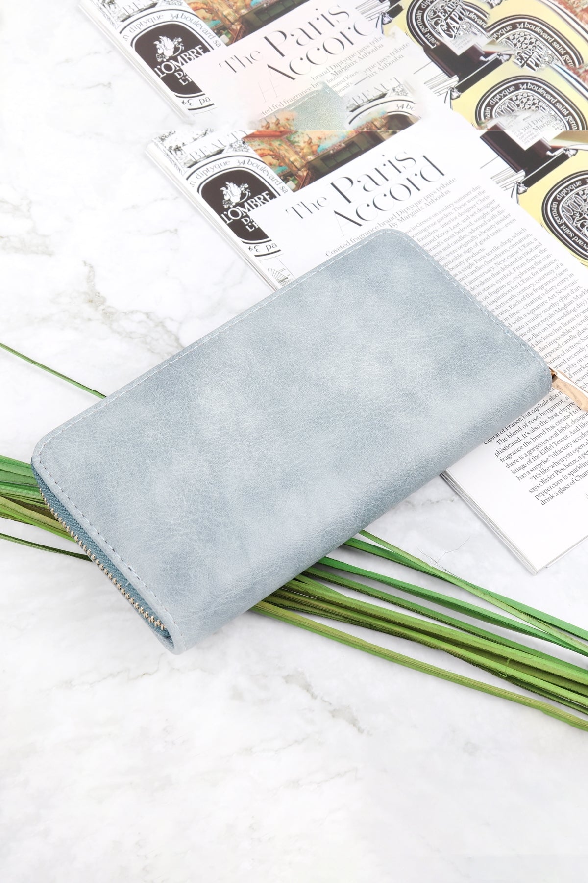 SMOKE PRINT ZIPPER WALLET