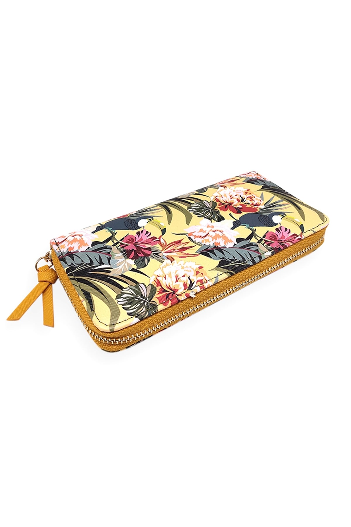 FLORAL PRINT ZIPPER WALLET