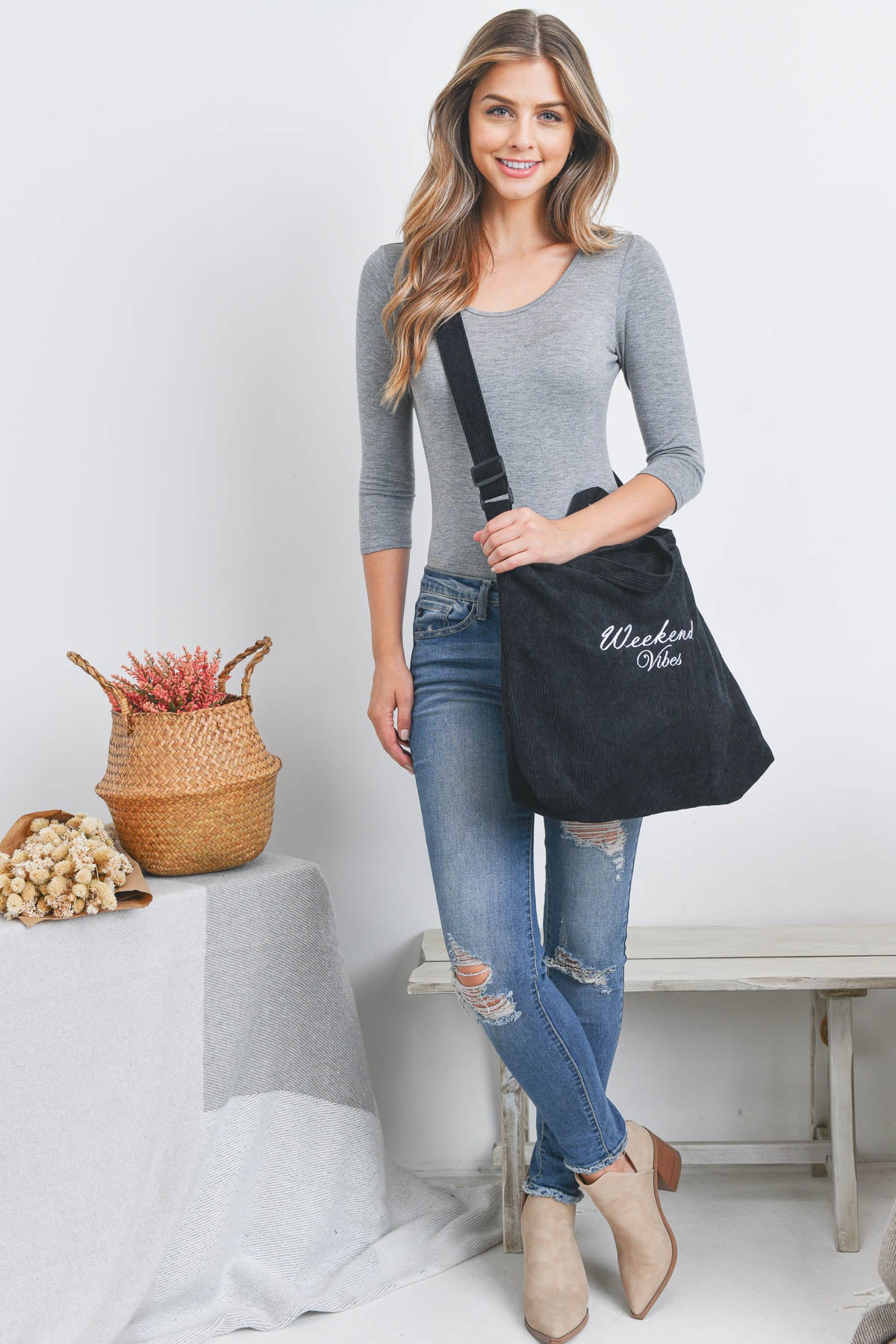 WEEKEND VIBES FASHION CROSSBODY SHOULDER TOTE BAG