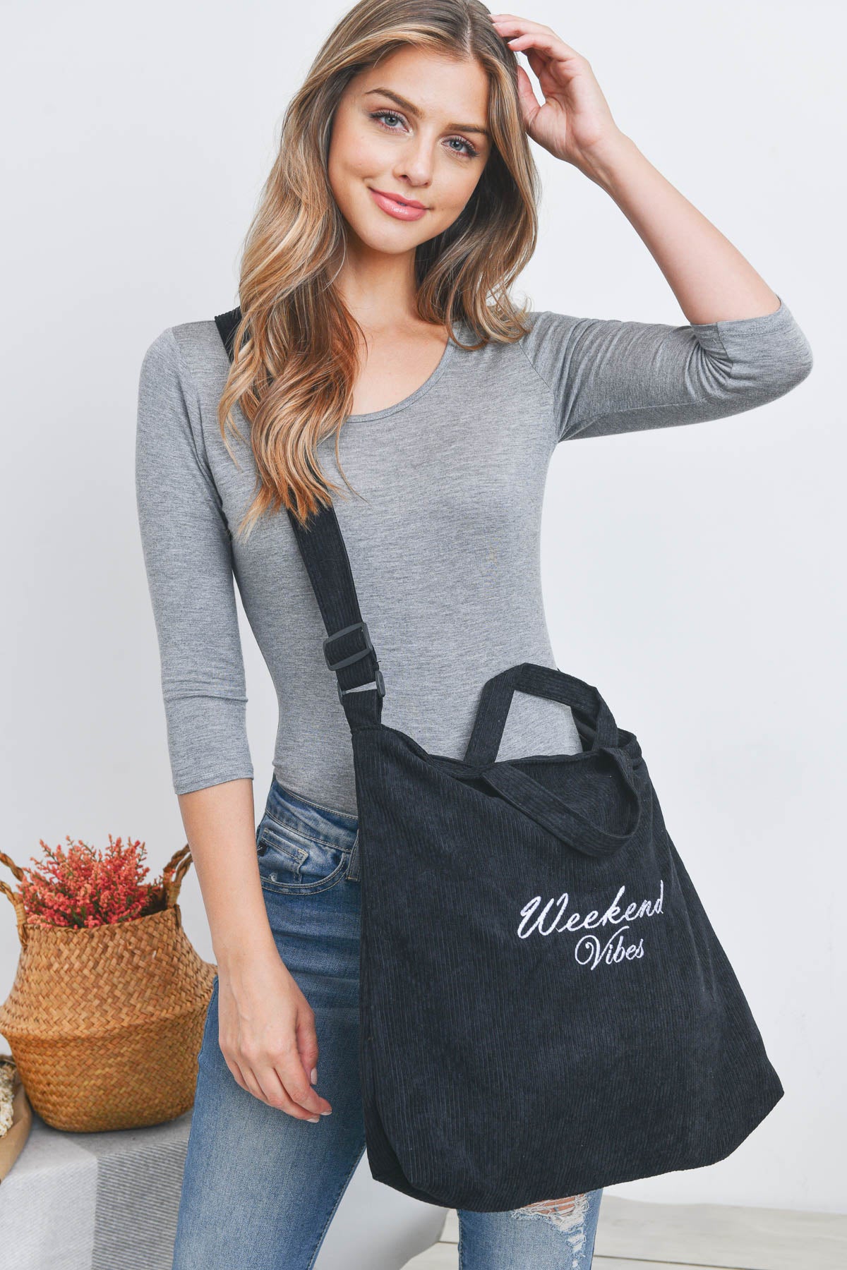 WEEKEND VIBES FASHION CROSSBODY SHOULDER TOTE BAG