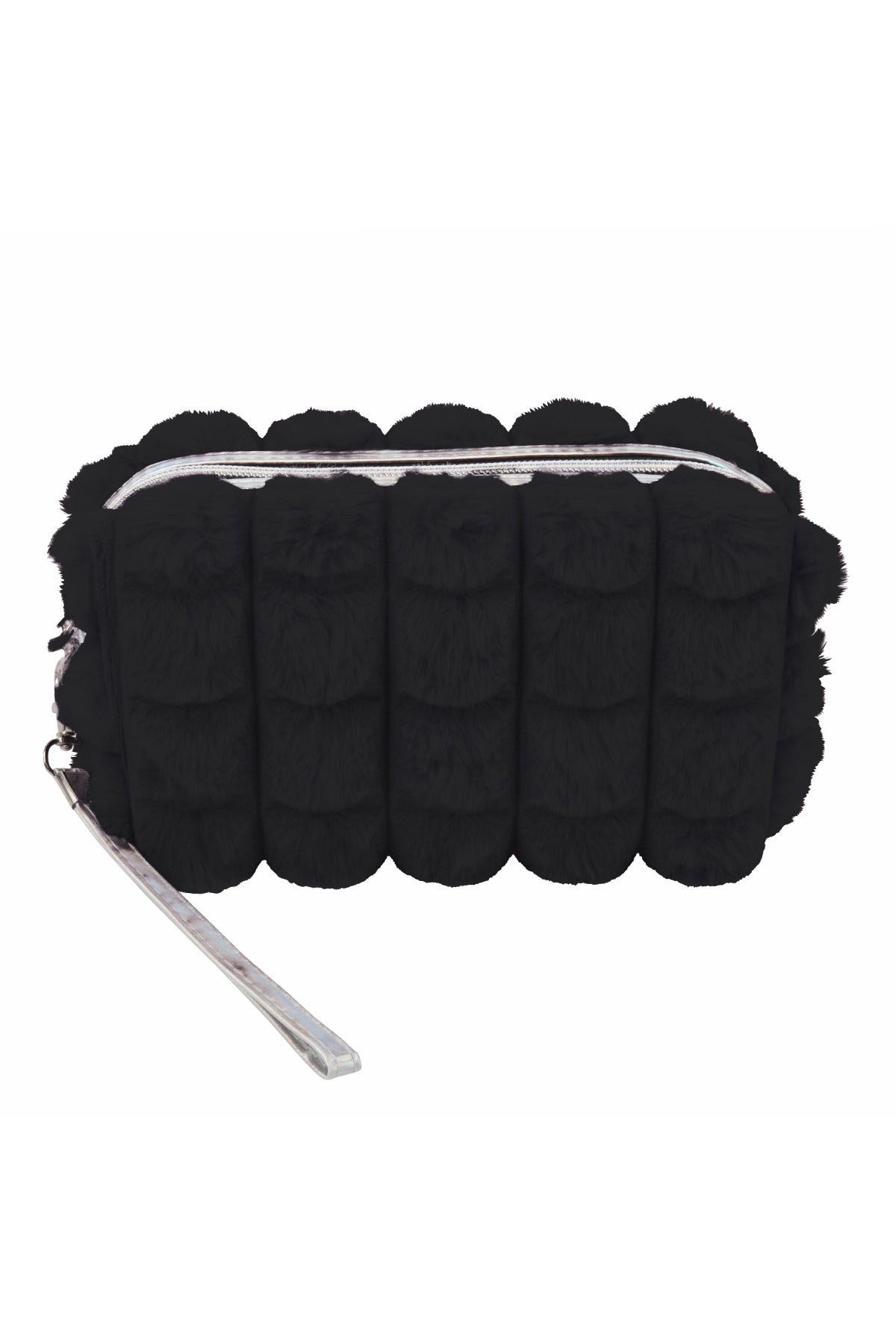FAUX FUR QUILTED POUCH