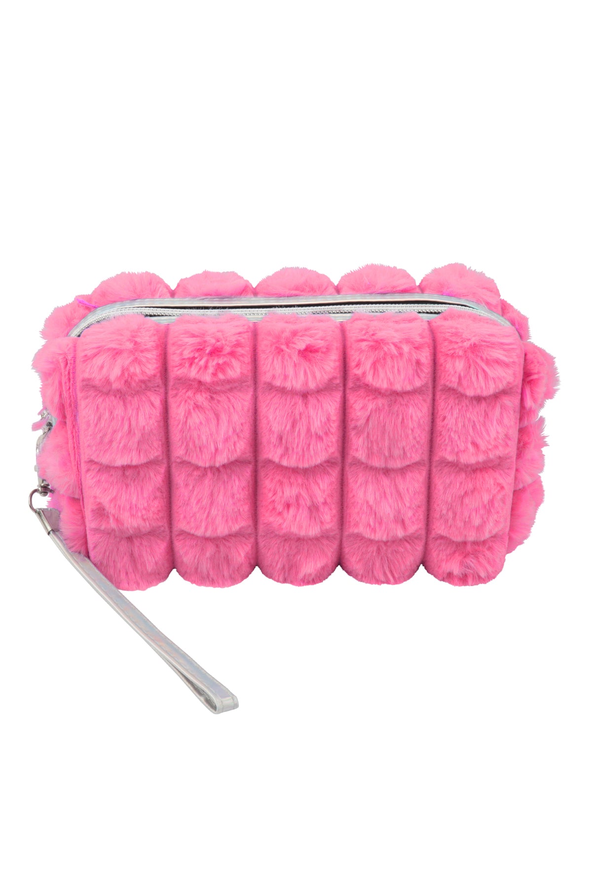 FAUX FUR QUILTED POUCH