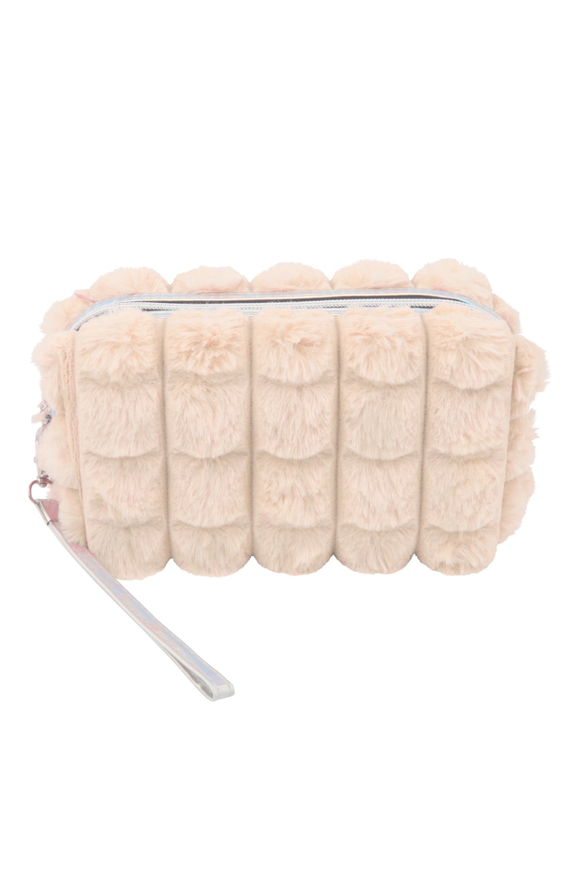 FAUX FUR QUILTED POUCH