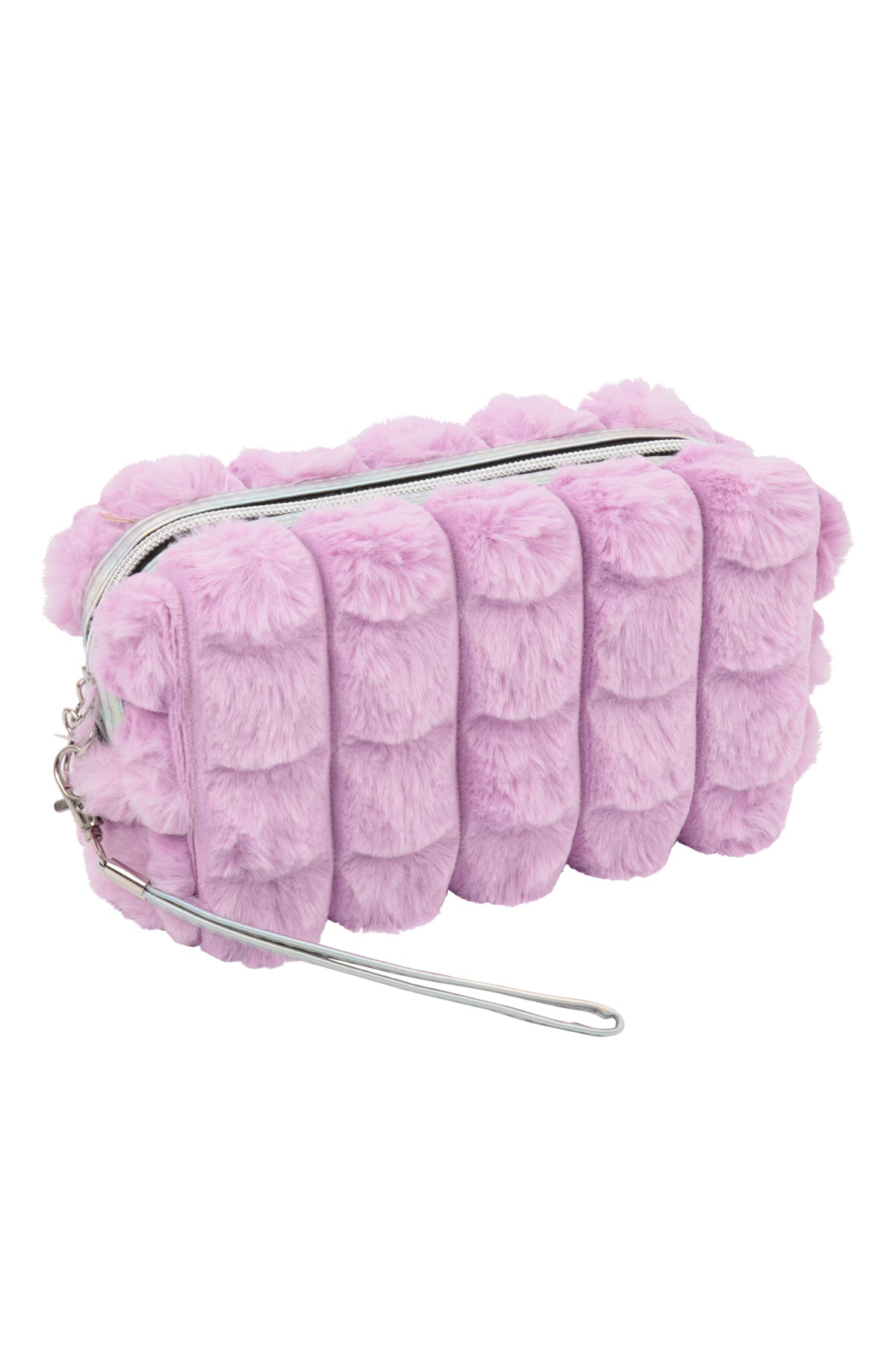 FAUX FUR QUILTED POUCH