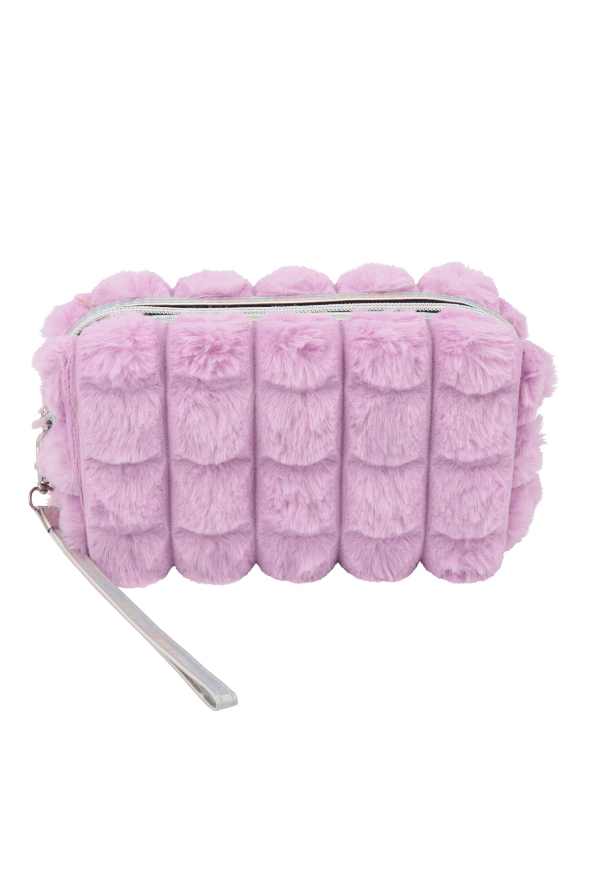 FAUX FUR QUILTED POUCH