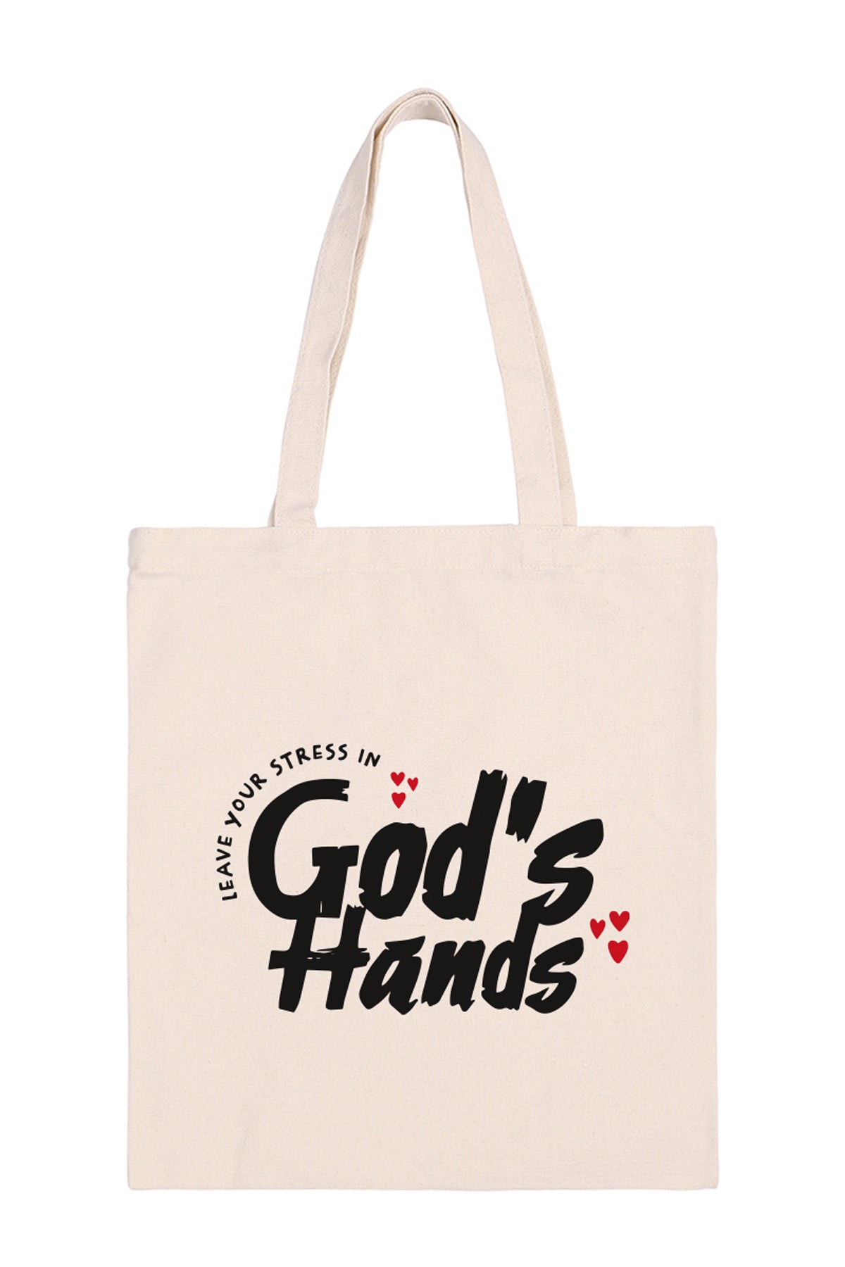 LEAVE YOUR STRESS IN GOD'S HANDS MINIMALIST FASHION TOTE BAG