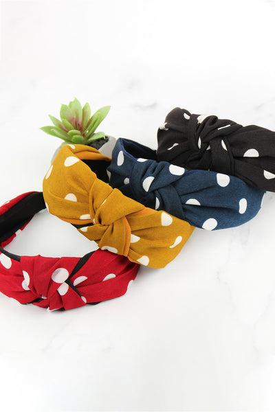 POLKA DOTS TIED HAIR BAND