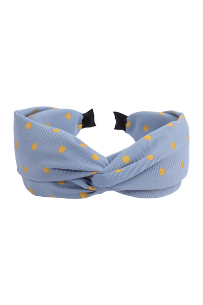 KNOTTED POLKA DOTS FABRIC COATED HEAD BAND