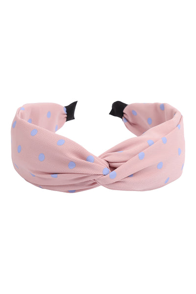 KNOTTED POLKA DOTS FABRIC COATED HEAD BAND