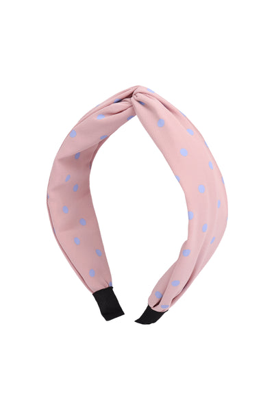 KNOTTED POLKA DOTS FABRIC COATED HEAD BAND