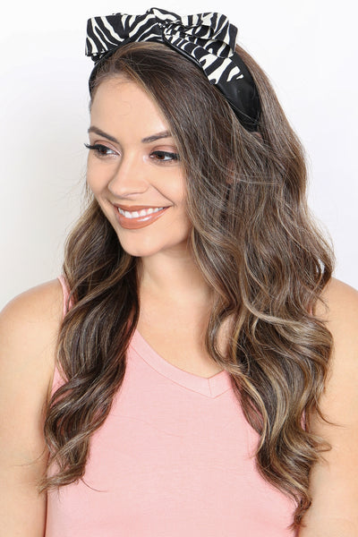 ZEBRA PRINT RIBBON HEAD BAND