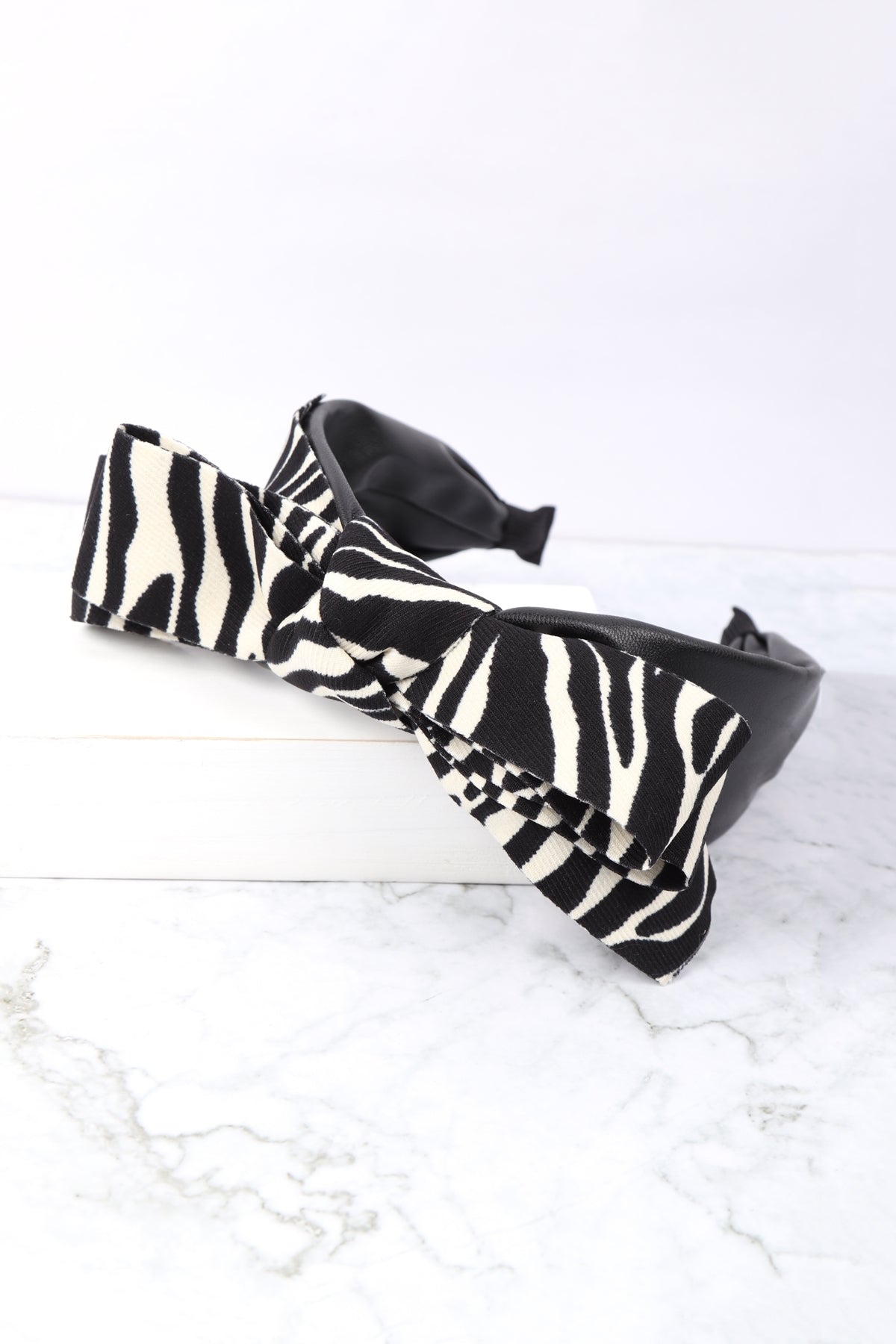 ZEBRA PRINT RIBBON HEAD BAND