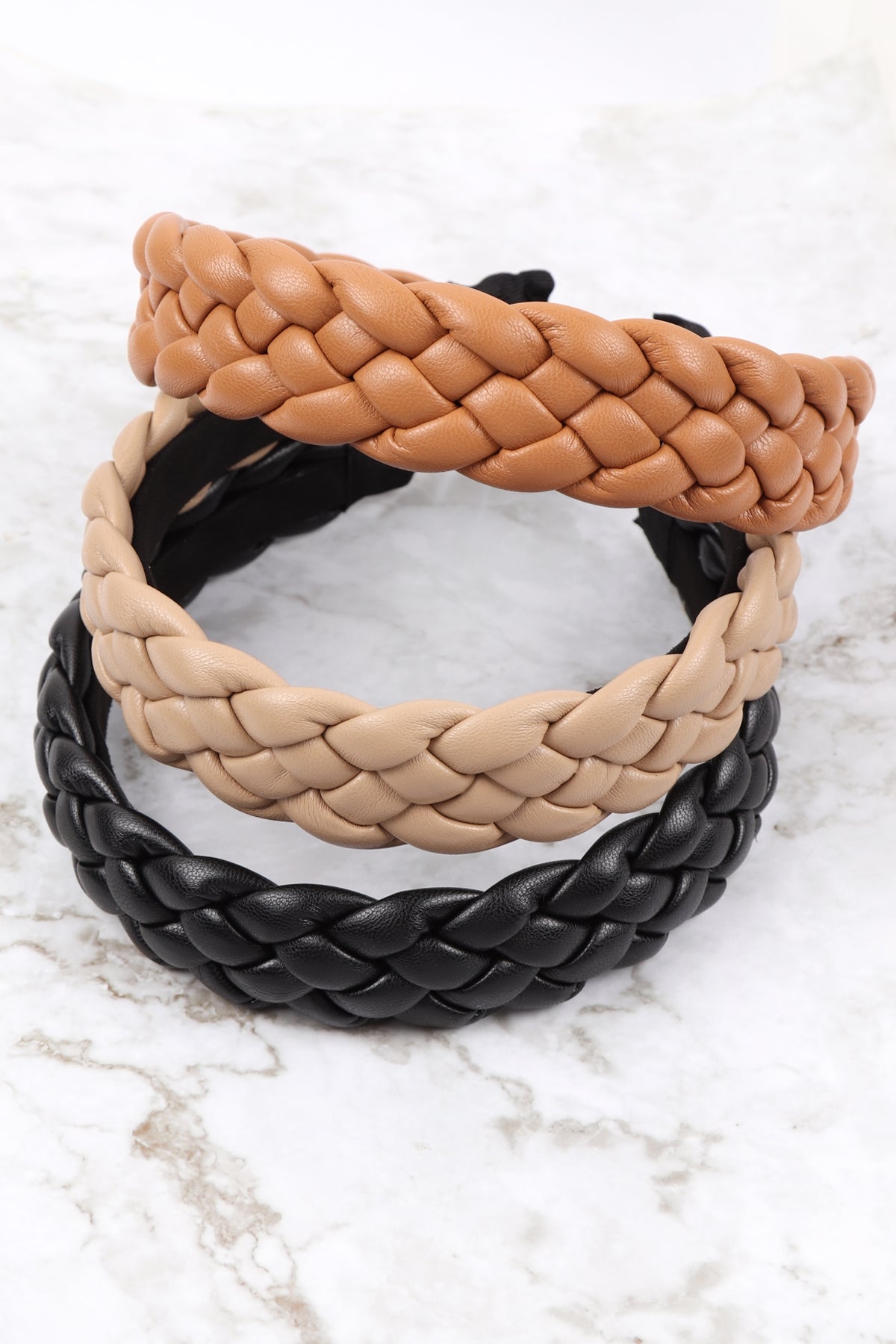 BRADED LEATHER HAIR CLASP
