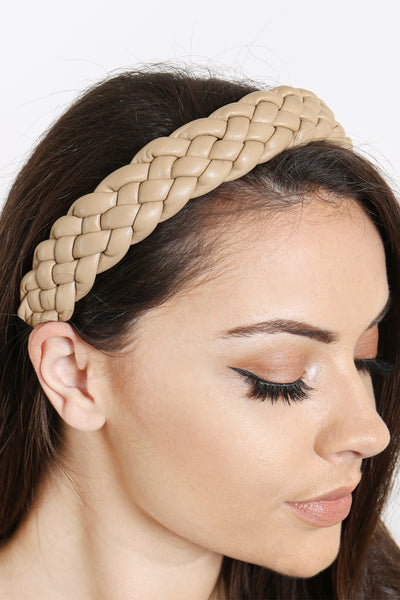 BRADED LEATHER HAIR CLASP