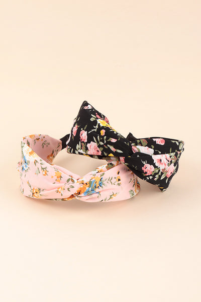 FLOWER PRINT KNOTTED HEADBAND HAIR ACCESSORIES