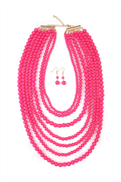 MULTILAYER ACRYLIC NECKLACE & EARRING SET