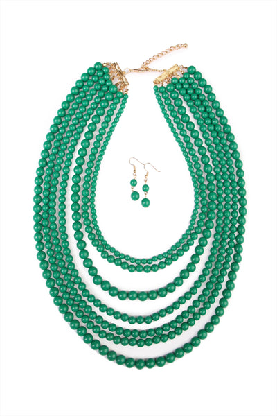 MULTILAYER ACRYLIC NECKLACE & EARRING SET