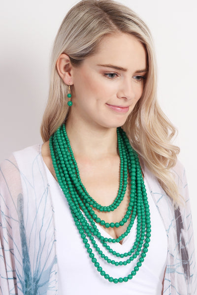 MULTILAYER ACRYLIC NECKLACE & EARRING SET