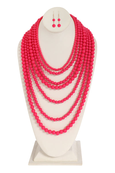 MULTILAYER ACRYLIC NECKLACE & EARRING SET