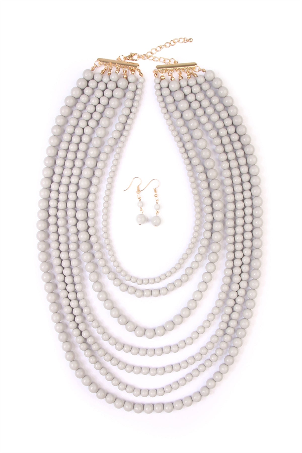 MULTILAYER ACRYLIC NECKLACE & EARRING SET