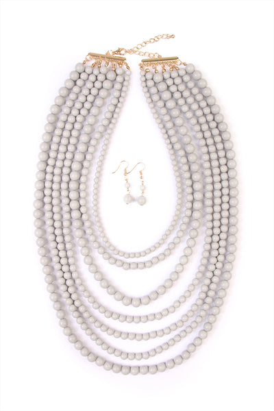 MULTILAYER ACRYLIC NECKLACE & EARRING SET