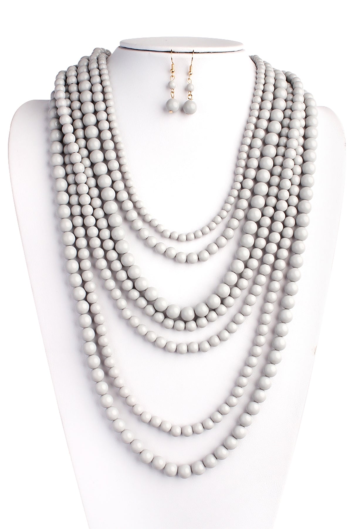 MULTILAYER ACRYLIC NECKLACE & EARRING SET