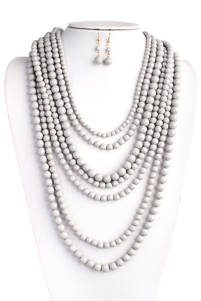 MULTILAYER ACRYLIC NECKLACE & EARRING SET