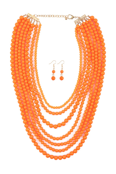 MULTILAYER ACRYLIC NECKLACE & EARRING SET