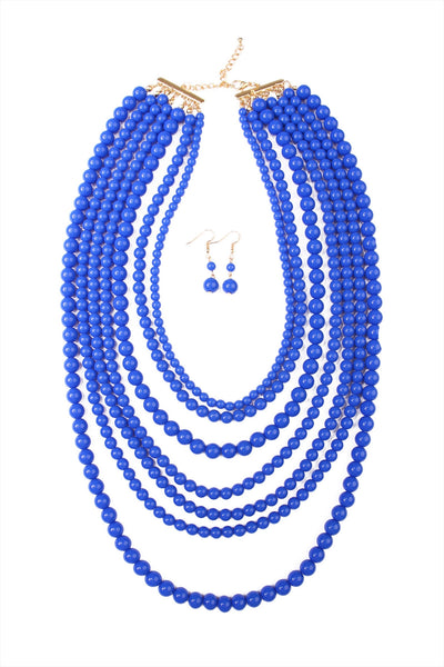 MULTILAYER ACRYLIC NECKLACE & EARRING SET