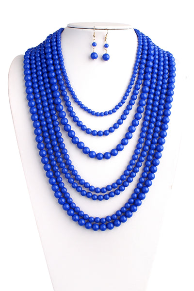 MULTILAYER ACRYLIC NECKLACE & EARRING SET