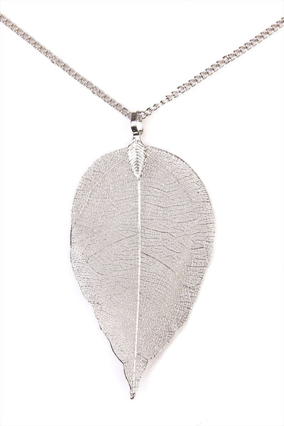 LARGE LEAF PENDANT NECKLACE