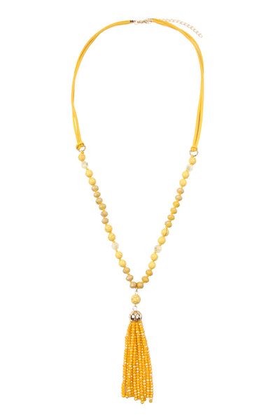 RONDELLE TASSEL PENDANT WITH POLYCORD NECKLACE