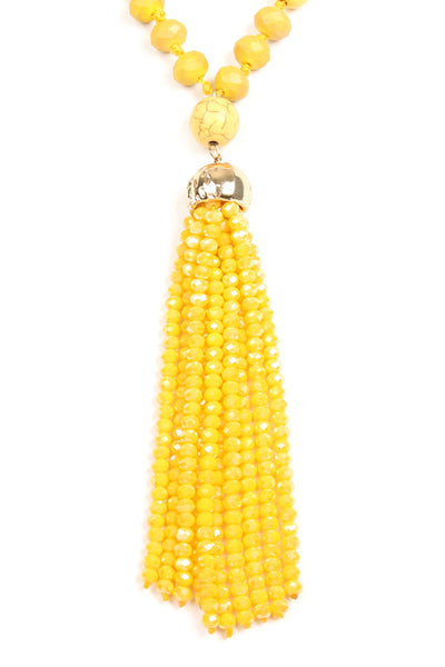 RONDELLE TASSEL PENDANT WITH POLYCORD NECKLACE